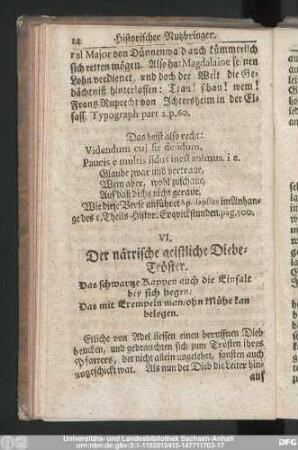 VI. Der närrische geistliche Diebe-Tröster.