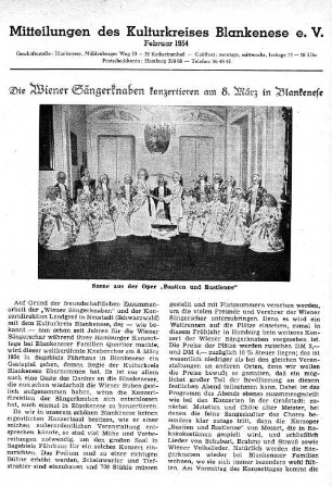 Die Wiener Sängerknaben am 8. März in Blankenese