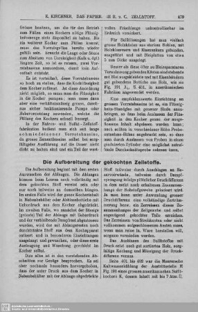 Die Aufbereitung der gekochten Zellstoffe