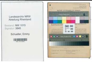 Entnazifizierung Emmy Schueller , geb. 22.11.1899 ()