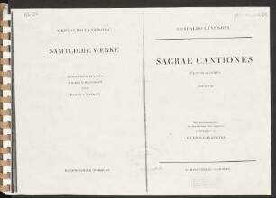 [Bd. 8]: Sacrae cantiones für fünf Stimmen : nach den Stimmbüchern des Don Giovanni Pietro Cappuccio