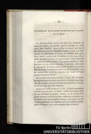 Précautions que doivent prendre les fabricans qui travillent par la vapeur