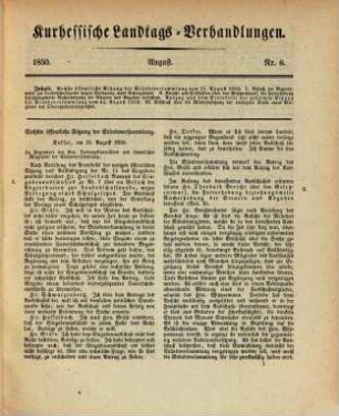 Verhandlungen des Kurhessischen Landtages. 1850