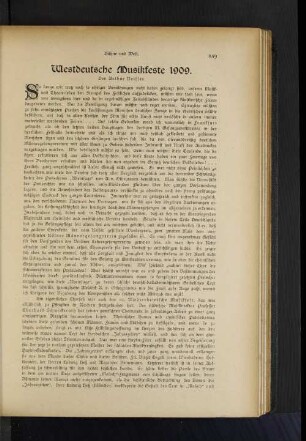 Westdeutsche Musikfeste 1909