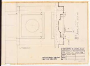 Reichsluftfahrtministerium, Berlin: Treppen Längsbau, Decken: Ansicht, Schnitt 1:20, Detail 1:5