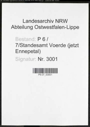 Sterberegister Standesamt Voerde