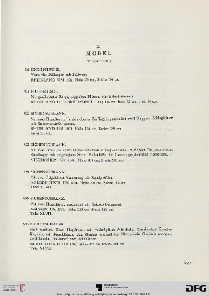 X. Möbel (Nr. 930-1010)