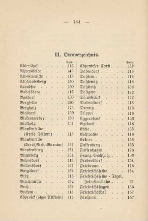 II. Ortsverzeichnis