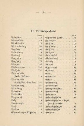 II. Ortsverzeichnis