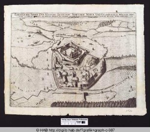 Eigentlicher Abrisz der Vöstung Lichtenau sampt dem marck und Gelegenheid welche den 1. Augusti in Namen ihr [Chur]Fürstl. Gna. Hörtzog Bernhart von Weinmar etc. durch den Iungen Grafen von Thurn ist belegert worden und den 24. Dis mit Acort wider Eingenomen. 1633