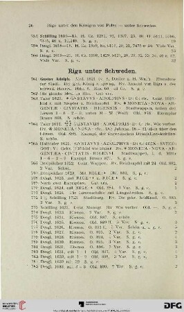 Riga unter Schweden (Nr. 761-853)