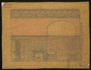 Villa Siemens, Berlin-Wannsee: Wandabwicklung Herrenzimmer 1:25