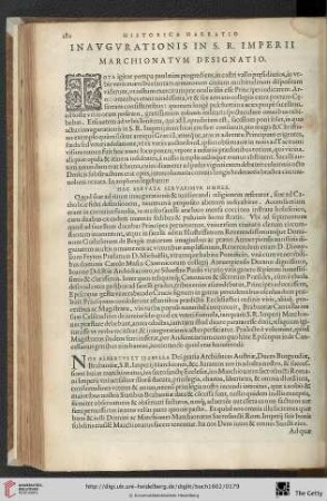 Inaugurationis in S. R. Imperii Marchionatum Designatio