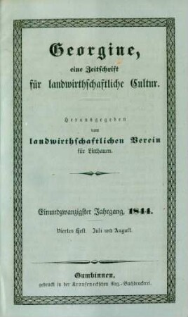 Einundzwanzigster Jahrgang, 1844. Viertes Heft. Juli und August.