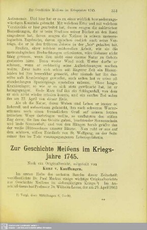 Zur Geschichte Meißens im Kriegsjahr 1745
