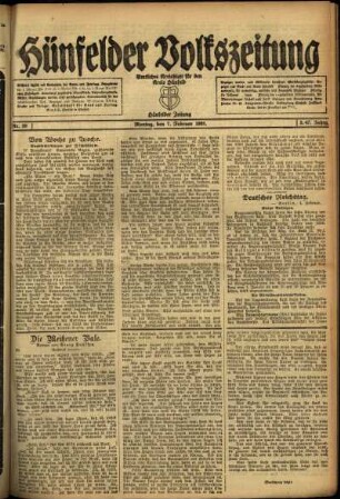 Ausgabe vom Montag, den 07. Februar 1921.