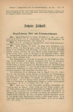 Sechster Abschnitt. Rang-Ordnung, Titel- und Ordensverleihungen
