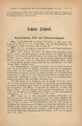 Sechster Abschnitt. Rang-Ordnung, Titel- und Ordensverleihungen