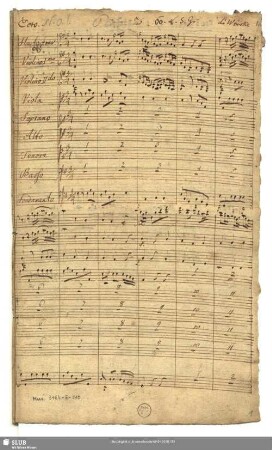 Dir du Geber aller Gaben - Mus.3464-E-510 : V (2), Coro, orch, bc