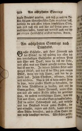 Am achtzehnten Sonntage nach Trinitatis.