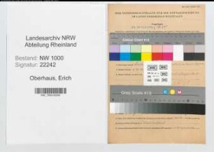 Entnazifizierung Erich Oberhaus, geb. 01.11.1890 (Regierungsrat)
