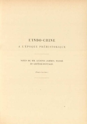 L'Indo-Chine a l'époque préhistorique