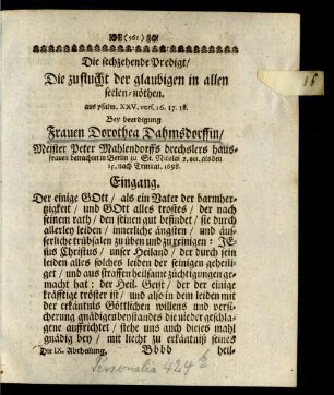 Die sechzehende Predigt ...