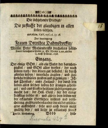 Die sechzehende Predigt ...