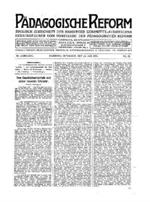 Vom Geschichtsunterricht und seiner neusten Literatur : (Schlußteil folgt)