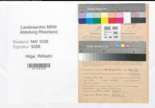 Entnazifizierung Wilhelm Hilge , geb. 08.05.1896 (Postbeamter)