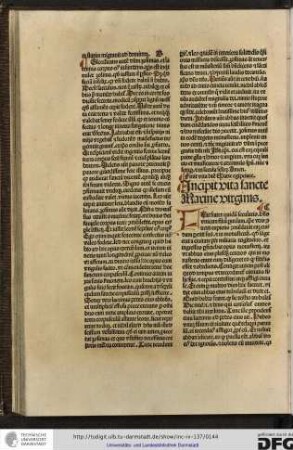 Incipit vita sancte Marine virginis.
