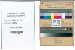 Entnazifizierung Wilhelm Feld , geb. 18.06.1903 (Firmeninhaber)