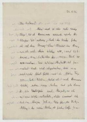 Brief von Eberhard Rogge an Elfriede Hausmann. Hannover