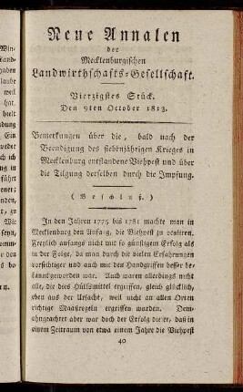 Vierzigstes Stück. Den 9ten October 1813.