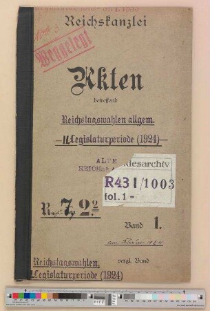 Reichstagswahlen. - II. Wahlperiode (1924)