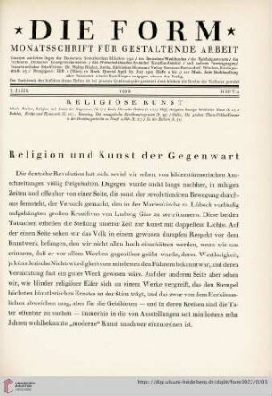 1: Religion und Kunst der Gegenwart