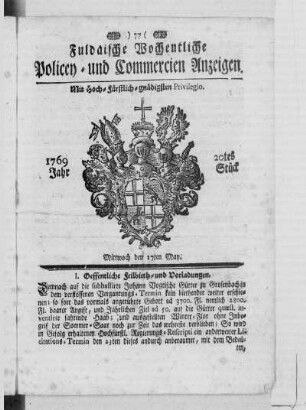 20tes Stück, Ausgabe vom 17. May 1769