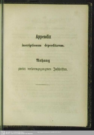Appendix inscriptionum deperditarum