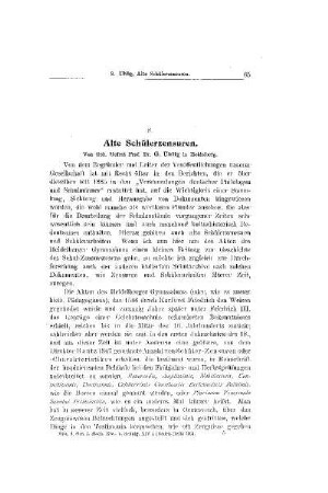 Alte Schülerzensuren