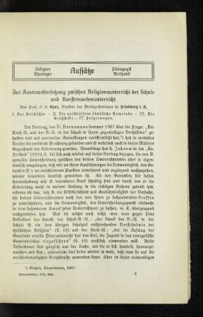 Zur Auseinandersetzung zwischen Religionsunterricht der Schule und Konfirmandenunterricht