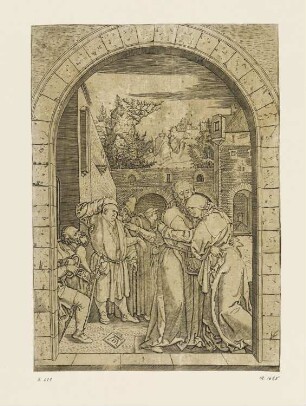 Joachim und Anna an der goldenen Pforte, Blatt 3 der Folge "Marienleben"