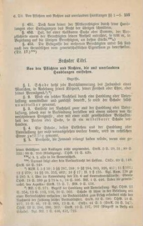 Sechster Titel. Von den Pflichten und Rechten, die aus unerlaubten Handlungen entstehen
