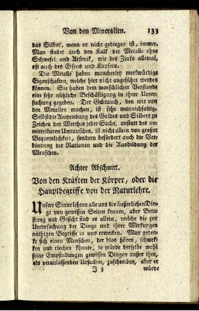 Achter Abschnitt. Von den Kräften der Körper, oder die Hauptbegriffe von der Naturlehre