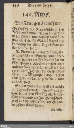 140. Reys. Von Trier gen Franckfurt