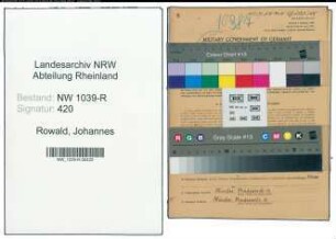 Entnazifizierung Johannes Rowald , geb. 22.09.1907 (Beamter)
