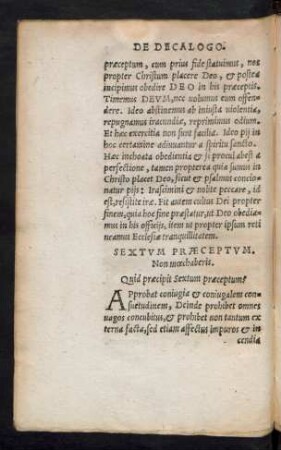 Sextum Praeceptum.