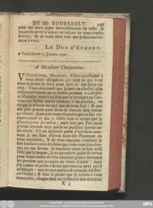 A Monsieur Charpentier.