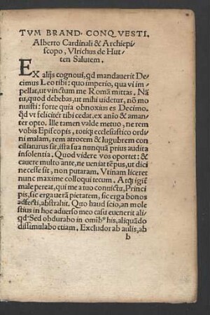 Huttenica ad Albertum Brand. Conquestio
