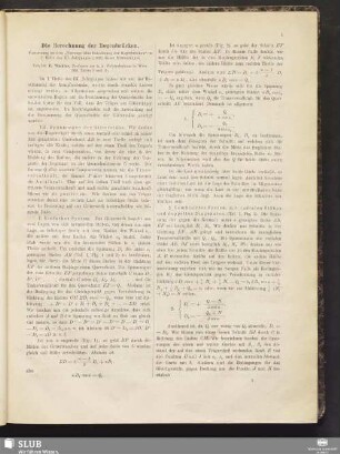 Die Berechnung der Bogenbrücken. Fortsetzung zu dem ,,Vortrage über Berechnung der Bogenbrücken" im I. Hefte des III. Jahrganges (1868) dieser Mittheilungen