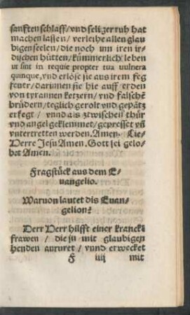 Fragstück aus dem Evangelio.